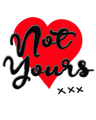 Red heart, slogan shirt print for girls wear.