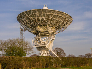 Pickmere Radio telescope in early springtime sunshine, Pickmere, Knutsford, Cheshire
