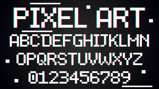 Pixel alphabet vector font