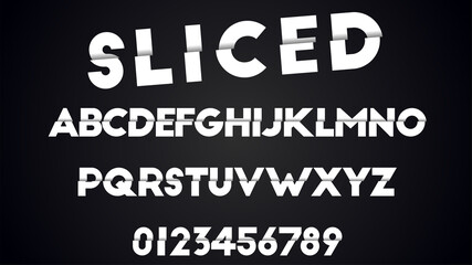 Sliced alphabet vector font
