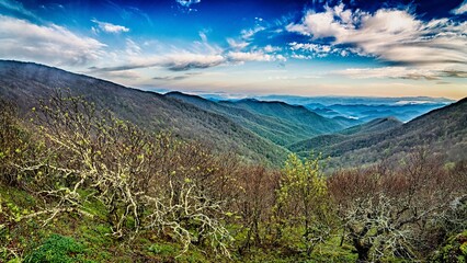 Obraz premium blue ridge mountains near mount mitchell and cragy gardens