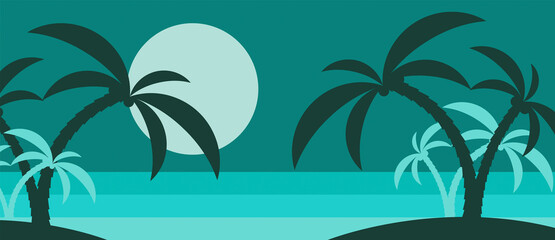 isola tropicale, spiaggia, palme, estate