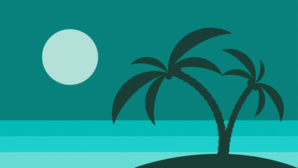 Fototapeta na wymiar isola tropicale, spiaggia, palme, estate