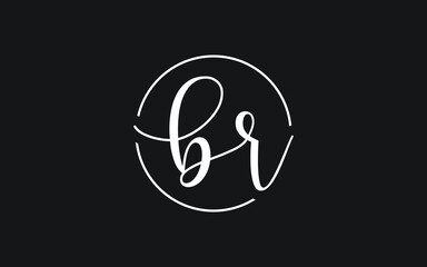 br or rb Cursive Letter Initial Logo Design, Vector Template - obrazy, fototapety, plakaty