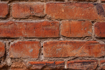 Texture background. The old red brick wall.