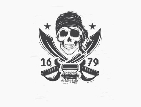pirate skull logo. Design element for logo
