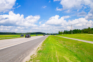 Fototapeta premium Highway with asphalt highway without cars