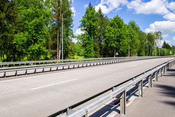 Highway with asphalt highway without cars