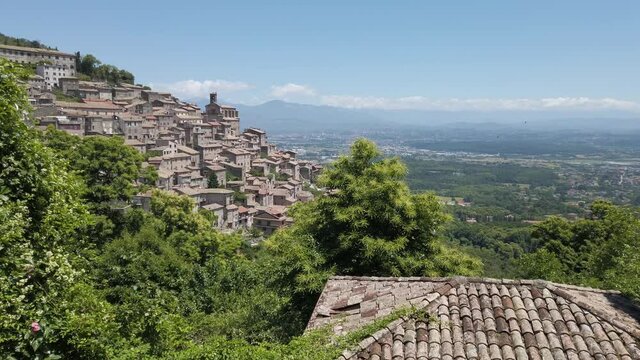 Panoramic view of Patrica, beautiful little town in the province of Frosinone, Lazio, Italy.