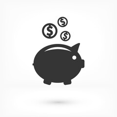 piggy bank vector icon. lorem ipsum Flat Design JPG