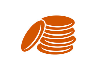 Vector icon of sweet cookies of brown color on a white background.