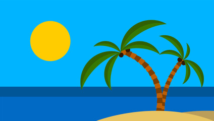 isola tropicale, spiaggia, palme, estate