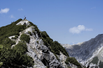 The Wörnerkopf mountain peak in the Karwendel mountain range close to Mittenwald, Germany