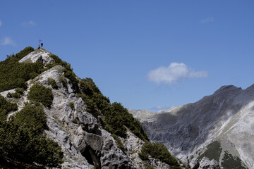 The Wörnerkopf mountain peak in the Karwendel mountain range close to Mittenwald, Germany