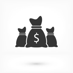 Money bag icon. lorem ipsum Flat Design JPG