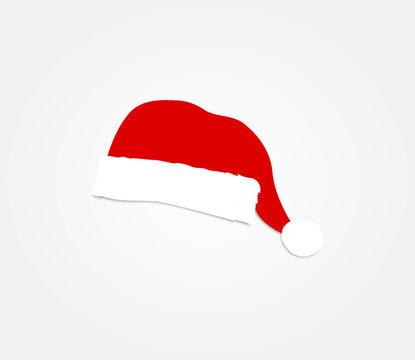 Icon Santa's hats red-white color on a gray background.