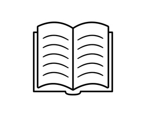 Open book icon on a white background.