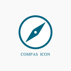 Vector compass icon, landmark on light background. © Oleksandr