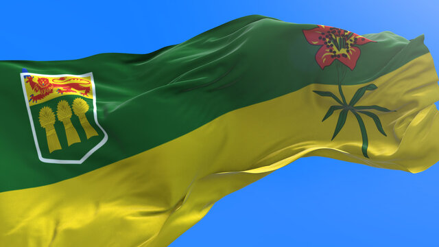 3D Canadian realistic waving flag background