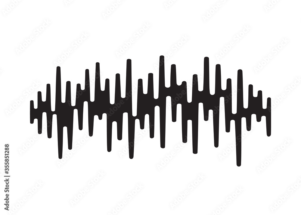 Poster black sound wave. isolated design symbol. pulse music player. isolated audio logo. jpeg equalizer el