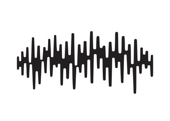 Black sound wave. Isolated design symbol. Pulse music player. Isolated audio logo. Jpeg equalizer element