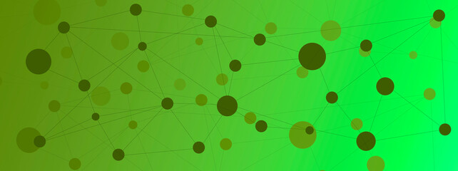 Beautiful green abstract social network connection banner background concept