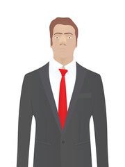 Businessman in grey suit. vector