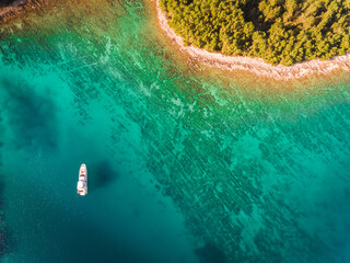 Croatia landscape near Zadar City. Beautiful turquoise sea...