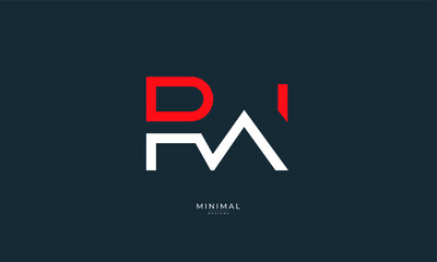 Alphabet letter icon logo RW