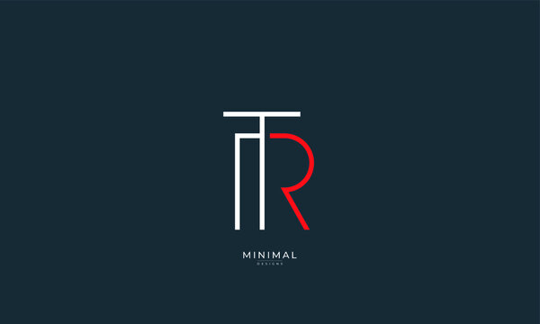 Alphabet letter icon logo RT or TR