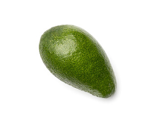 Green avocado isolated on white background