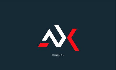 Alphabet letter icon logo AX