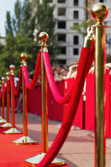 Way to success on the red carpet (Barrier rope). International film festival