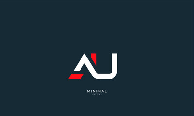 Alphabet letter icon logo AU - obrazy, fototapety, plakaty