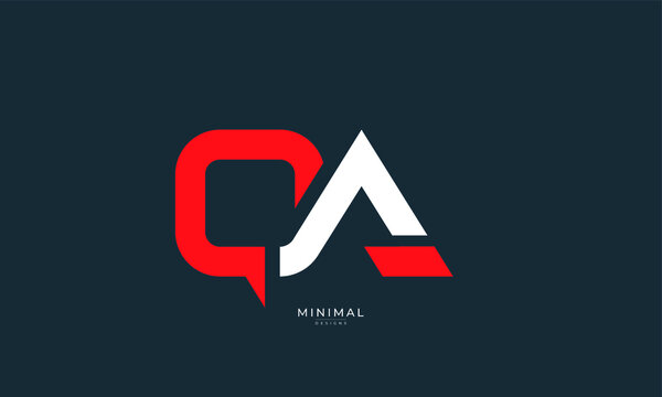 Alphabet letter icon logo QA