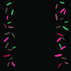 Colorful feathers. Prints of Colored feathers Design for Goods for Pets. Simple Pattern for Print, Logo or Poster. Vector Confetti Background.
