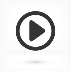 Play button vector icon in trendy flat style isolated on grey background. vector icon Play symbol for your web site design, logo, app