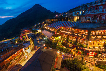 A-mei tea house,Jiufen, Ruifang, Taiwan The inspiration of Spirited Away during sunset