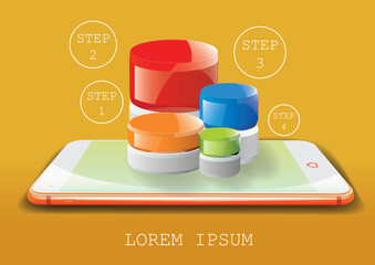 smartphone with infograpic bars