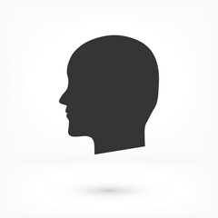 black silhouette vector icon of the profile of the human head.vector icon  flat vector vector icon illustration isolated