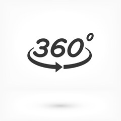 360 degree view vector icon isolated on white background Sign icon 360 degree angle. vector icon Geometric math symbol. vector icon full rotation