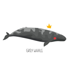 cute whale illustration isolated on white background for children designs. Vector whale illustration