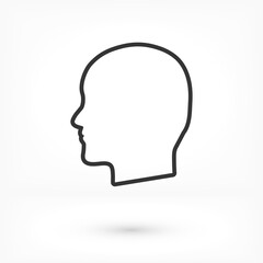 black silhouette vector icon of the profile of the human head.vector icon  flat vector vector icon illustration