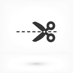 Scissor vector icon. Scissors cut vector icon design element or logo template. vector icon Black and white silhouette isolated.