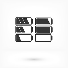 Simple battery vector icons for your needs. vector icons There are multiple bar battery vector icons with suitable colors