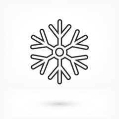 Snowflake vector Icon. Flat logo of snowflake isolated on white background vector Icon. New Year and winter symbol vector Icon. Vector
