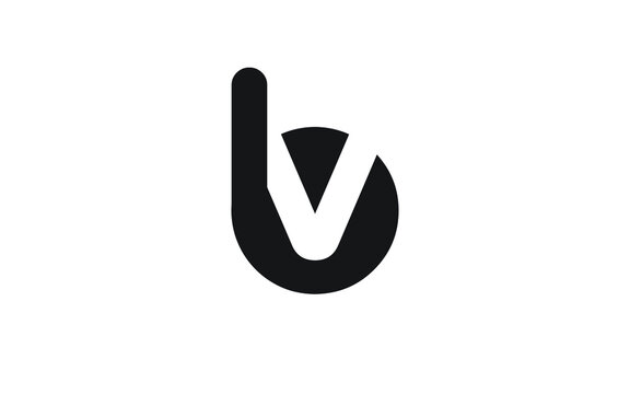 bv or vb Letter Initial Logo Design, Vector Template