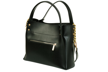 Dark bag for women with shiny hardware