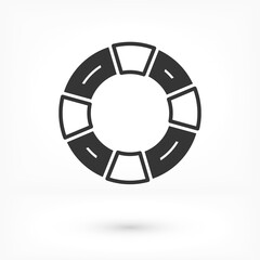 Fototapeta na wymiar Life ring vector icon, sea life ring symbol. Modern, simple flat vector illustration for web site or mobile