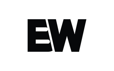 BW or WB Letter Initial Logo Design, Vector Template